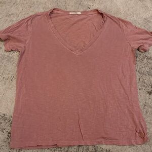 Marine Layer Mauve Short Sleeve V-Neck Tee